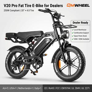 QMWHEEL V20 Pro E-bike OEM ODM 20 Inch Fat Tire Electric <b>Bicycle</b> Adult With Italy EU Overseas Warehouse Supply - Product Image 1