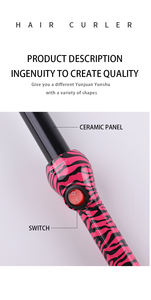 Fer à friser électrique traditionnel à un seul bouton, effet léopard, <span class=keywords><strong>appareil</strong></span> à friser les <span class=keywords><strong>cheveux</strong></span>, chauffage PTC, revêtement céramique, température LED - Product Image 3