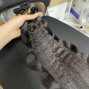 Extensions de cheveux humains bruts bouclés birmans à pointes K, cuticules alignées, pointes plates en kératine, 100 % naturels, pour livraison directe - Product Image 1