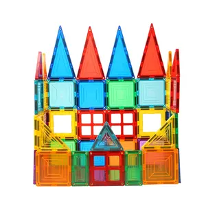 100 pcs 3d 공장 핫 세일 타일 프로모션 아이 자기 플라스틱 빌딩 블록 자석 퍼즐 장난감 세트 판매