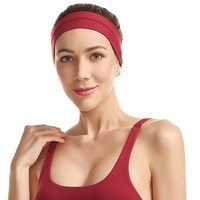 Bandeau de sport en tissu nylon haute élasticité pour femme, couleur unie, à quatre aiguilles et six fils, classique, pour yoga, professionnel