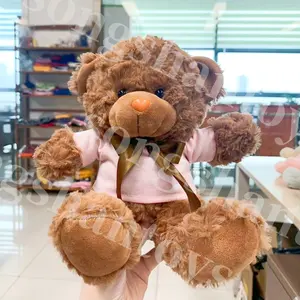 Songshan Toys Wholesale Custom Low MOQ Cheap Stuffed Animal Toy Gift 8inch Soft Teddy Bear Plush Toy Printed Logo With T-shirt