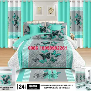 wholesale 24pcs bedding sheet set bedroom luxury bathroom accessories set basket sliiper king bedspread quilt