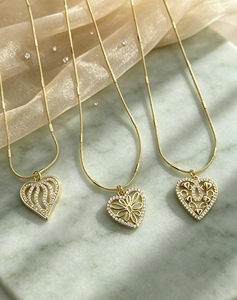Exquisito Diseño de Joyería para Mujer, Collar con Colgante de Corazón con Circonita Blanca, Precio al por Mayor, para Uso Diario - Product Image 4