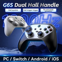 Manette de Jeu Sans Fil Double Hall 2,4 GHz, Manette Mobile Six Axes, Joysticks et Contrôleurs de Jeu Bluetooth pour PC Android iOS