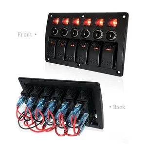 Genuine Marine 12V Switch Panel Wiring Diagram 6 Gang Push Button Marine Rocker Switch Panel