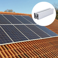 Rails en aluminium solaires, kit de supports de montage solaire, rails pour panneaux solaires, supports de toit solaires
