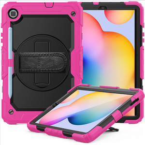 Per Samsung <span class=keywords><strong>Galaxy</strong></span> <span class=keywords><strong>Tab</strong></span> <span class=keywords><strong>S6</strong></span> <span class=keywords><strong>Lite</strong></span> 10.4 <span class=keywords><strong>P610</strong></span> P615 Molle Del Silicone Robusto Carry Strap Maniglia di Rotazione Del Basamento Screen Protector Matita caso - Product Image 3