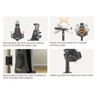 Support de tablette de bureau multifonctionnel 2-en-1 antivol et réglable avec verrouillage pour kiosque et table – Vente en gros