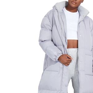 Piumino Casual da donna con collo alto caldo invernale <span class=keywords><strong>grigio</strong></span> con Zip piumino Extra lungo - Product Image 4