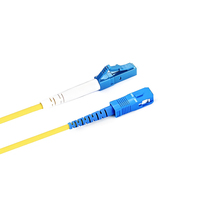 SC-LC UPC Fiber Patch Cord Male Simplex SM Single Mode FTTH Kuning Kecepatan Tinggi Dalam Ruangan untuk Jaringan Telekomunikasi 1-5m 3.0mm