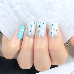 Vente chaude Date 24pcs Appuyez sur ABS <span class=keywords><strong>Gel</strong></span> Nail Tips Forme Carrée avec Impression Colorée Effet de Salon pour l'Application des Doigts - Product Image 5