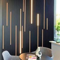 Panneau mural WPC avec éclairage LED, contrôle par détection humaine, installation personnalisée simple