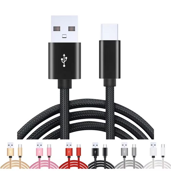 High Quality 1M USB Type C Fast Charging Phone Cable Nylon USB C Data Cable For Mobile Phone