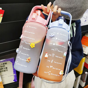 2L Oversized Straw Tumbler Non-Slip Matte <strong>Plastic</strong> <strong>Drinkware</strong> for Gym Workouts &amp; Hiking BPA-Free Design - Product Image 5