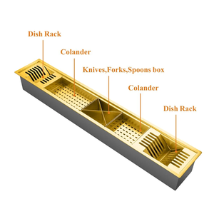 Évier <span class=keywords><strong>de</strong></span> cuisine en acier inoxydable Vaisselle en verre et accessoires Séchage égouttoir Canal Organisateur <span class=keywords><strong>Gouttière</strong></span> Bar Évier - Product Image 3