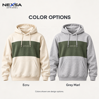Sweat-shirt décontracté pour homme avec blocs de couleur, logo personnalisé, cordon de serrage, poche kangourou, vente en gros, OEM, ODM, marque privée