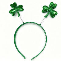 Nouveau serre-tête trèfle irlandais, accessoires de cheveux vert Saint Patrick avec petit chapeau et nœud, mode unisexe, fait main, matériaux variés