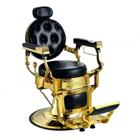 Fauteuil de Barbier Hydraulique en Cuir PU Rouge Style Antique, Capitonnage Luxe, Pivotant et Inclinable, pour Salon de Coiffure et Atelier