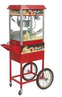 Machine à Popcorn Commerciale avec Chariot, Appareil Électrique à Popcorn pour Vente Ambulante