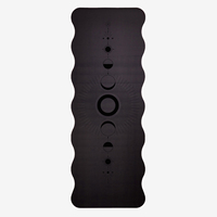 Tapis de yoga en caoutchouc PU écologique, forme ondulée, antidérapant, entièrement personnalisé, couleur unie, impression de logo, design ovale incurvé de 5 mm