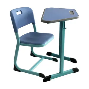 Дешевая школьная мебель для класса, единый стол и стул, школьный письменный стол с книжным ящиком для студенческой мебели