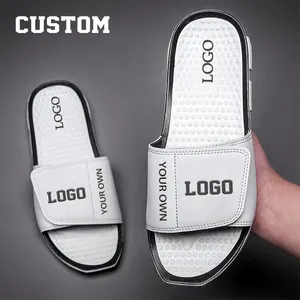 Neues Design verstellbare Oberteile Herren Damen Strand-Sandalen bedruckte individuelle Pantoffeln PVC-Hausschuhe mit Ihrem eigenen Logo Unisex