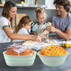<b>Silicone</b> Bread Proofing Basket Oval, Sourdough Starter Kit Bread Making Tool Supplies Accessories Bowl for Rising <b>Baking</b> - Product Image 2