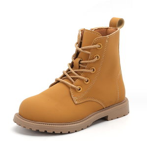 British Retro Children's Leather Boots <b>Boys</b> and Girls Boots Flat Heeled Boots - Product Image 4