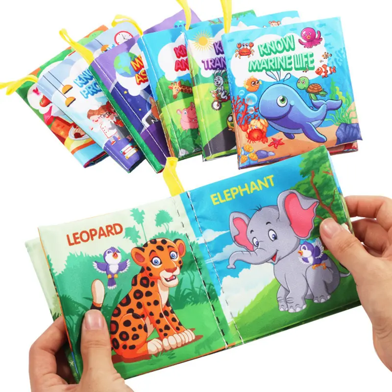 Customized cute baby soft cloth books children education fabric book