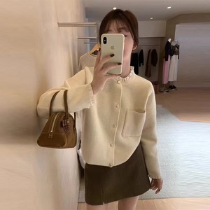 Automne hiver mode femmes à manches longues amour bouton Cardigan populaire couleur bloc cachemire manteau haute qualité femmes chandails - Product Image 4