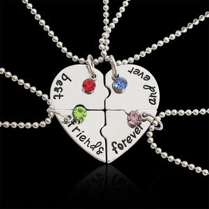 Tendencia Personalidad Novias Multi-Persona Mejor amigo Collar Carta Diamante Corazón Amistad BFF Collar - Product Image 3