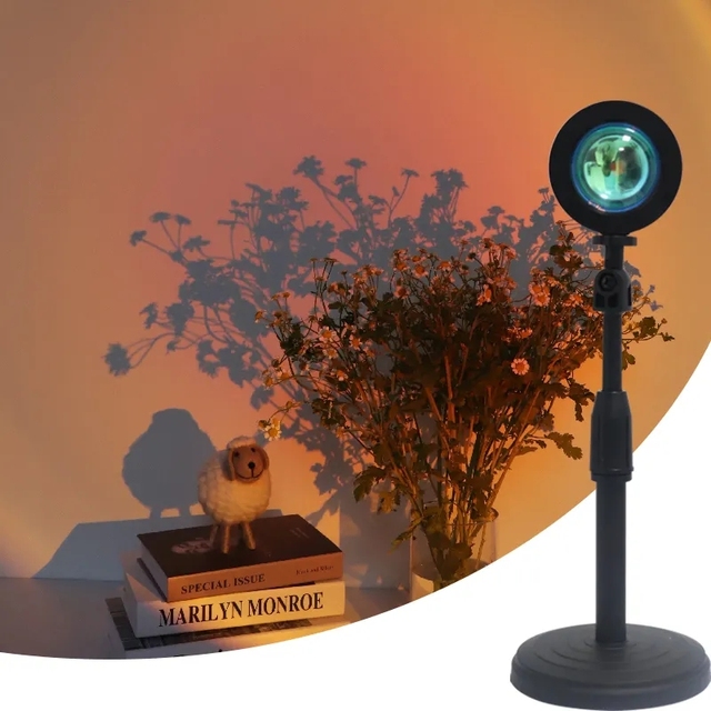 16 Colors Sunset Multiple Colors Projector Sunset Night Light for Photography with Remote Control   for Home Bedroom