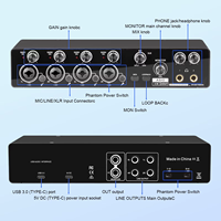 Interfaz de Audio USB Profesional de 4 Canales con Preamplificador de Micrófono, Compatible con ASIO para Transmisión en Vivo y Grabación de Música