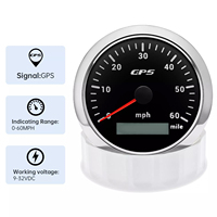Compteur de vitesse marin 85 mm 60 mph avec aiguilles, écran LCD GPS Pulsar et odomètre numérique