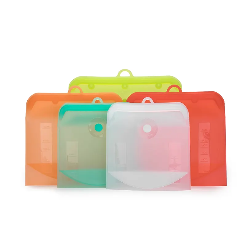 BPA Free Food Grade conservazione fresca borsa da cucina in Silicone riutilizzabile contenitore per alimenti per bambini sacchetto di conservazione in Silicone