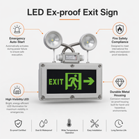 Lampe de signalisation de sortie de sécurité LED ignifuge IP66 pour station-service, raffinerie de pétrole et de gaz, usine chimique, zone dangereuse