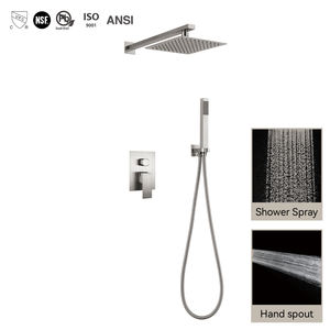 Health UPC Overhead Concealed Tub Mixer Faucet System Set Brass Two Handles <strong>Bath</strong> <strong>Taps</strong> with Square Rain <strong>Shower</strong> <strong>Head</strong> <strong>for</strong> Bathroom - Product Image 2