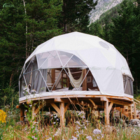 Tente extérieure en dôme géodésique PVC blanc de taille personnalisée ignifuge et imperméable pour les sites de glamping Airbnb Resorts and Hotels