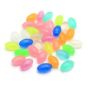 Warna-warni Cantik Mini Lampu Malam Oval Manik-manik Kacang Jelly Manik Plastik Termurah untuk Aksesori Dekorasi