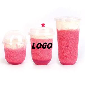 Gobelet jetable en PP transparent givré en forme de U, personnalisé avec logo, pour boissons froides et chaudes, avec couvercle, 90-380/500/700U, fabriqué sur mesure en usine - Product Image 1