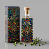 Bouteille rectangulaire super-flint de 150 ml avec logo couleur personnalisé et boîte d'emballage, échantillon de spiritueux, liqueur, whisky, vente en gros, directement de l'usine