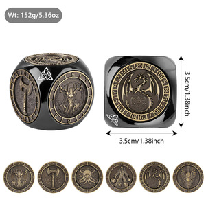 Nuevo 2025: Juego de dados metálicos <span class=keywords><strong>DND</strong></span> giratorios de 6 caras 7 en 1, dados únicos con spinner de dedo, regalos de metal D&D para goblinos, spinner de dados - Product Image 2