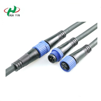 Adaptateur de connecteur étanche IP68 en PVC/caoutchouc à 2 broches M15 HUA YIN HY-M15-02