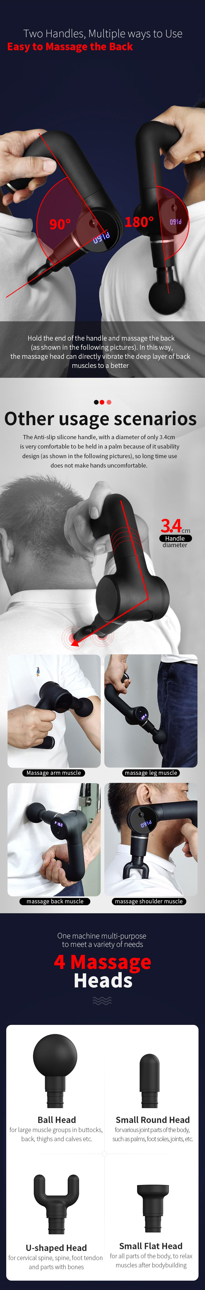 Intelligent Mini 90 degree Rotation Fascia Massage Gun