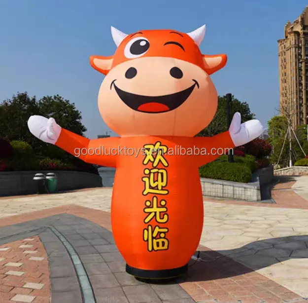 Vaca inflável do modelo do desenho animado da propaganda do preço da fábrica para decoração do evento