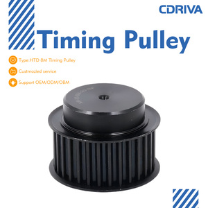 Polea de distribución HTD 8M de acero con óxido negro Cdriva, polea de transmisión de 18, 20, 22, 24, 26, 28, 30, 32 dientes - Product Image 2