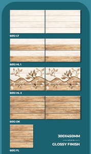Carrelage en porcelaine imitation bois, finition brillante, 300 x 450 mm, pour extérieur, zone de stationnement, décoration murale et de sol - Product Image 1