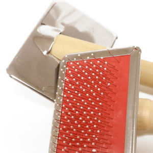 Cepillo de madera de una sola cara con cerdas de acero inoxidable, 11.3*5.8cm, para el cuidado de mascotas - Product Image 5