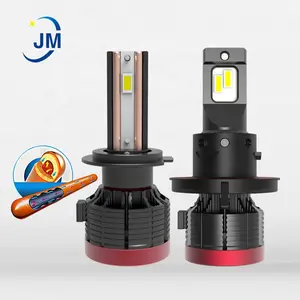 Top power 130w led headlight h4 h13 double copper tube cooling car headlight led h7 h11 9005 9006 hir2 free laser logo 12v & 24v